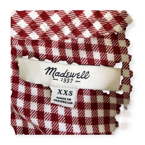 Madewell Filmscore Gingham Short Sleeve Dress, Size XXS, Red - Picture 5 of 14